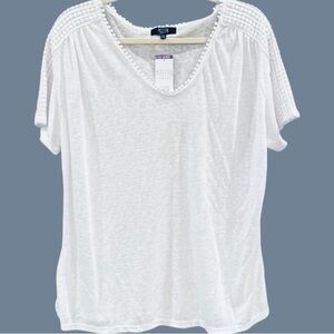 NWOT Modern Canvas Size Small White Modal-Polyester Crochet Lace Summer Tee
